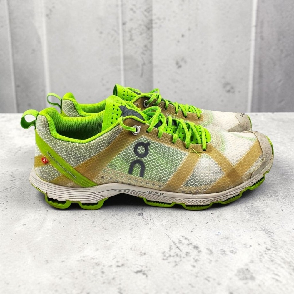On Running Cloudsurfer Lime Green White Mesh Running Shoes Womens 8.5 US 40 EUR